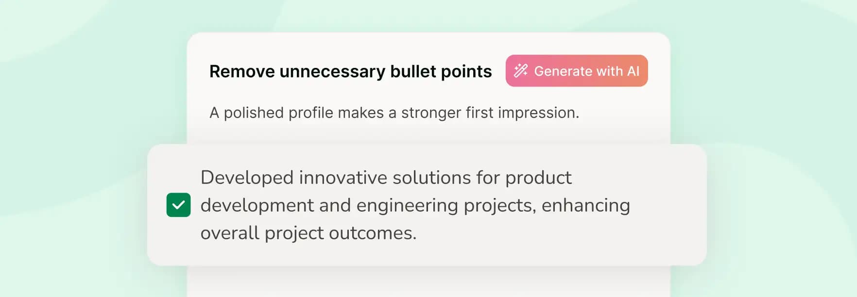 Get inspired by AI suggestions